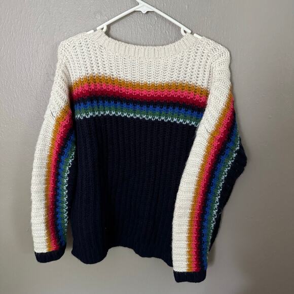 XIRENA Apres Ski Sweater in Navy Blue Stripe Alpaca Blend Size XS winter fall - Picture 4 of 7